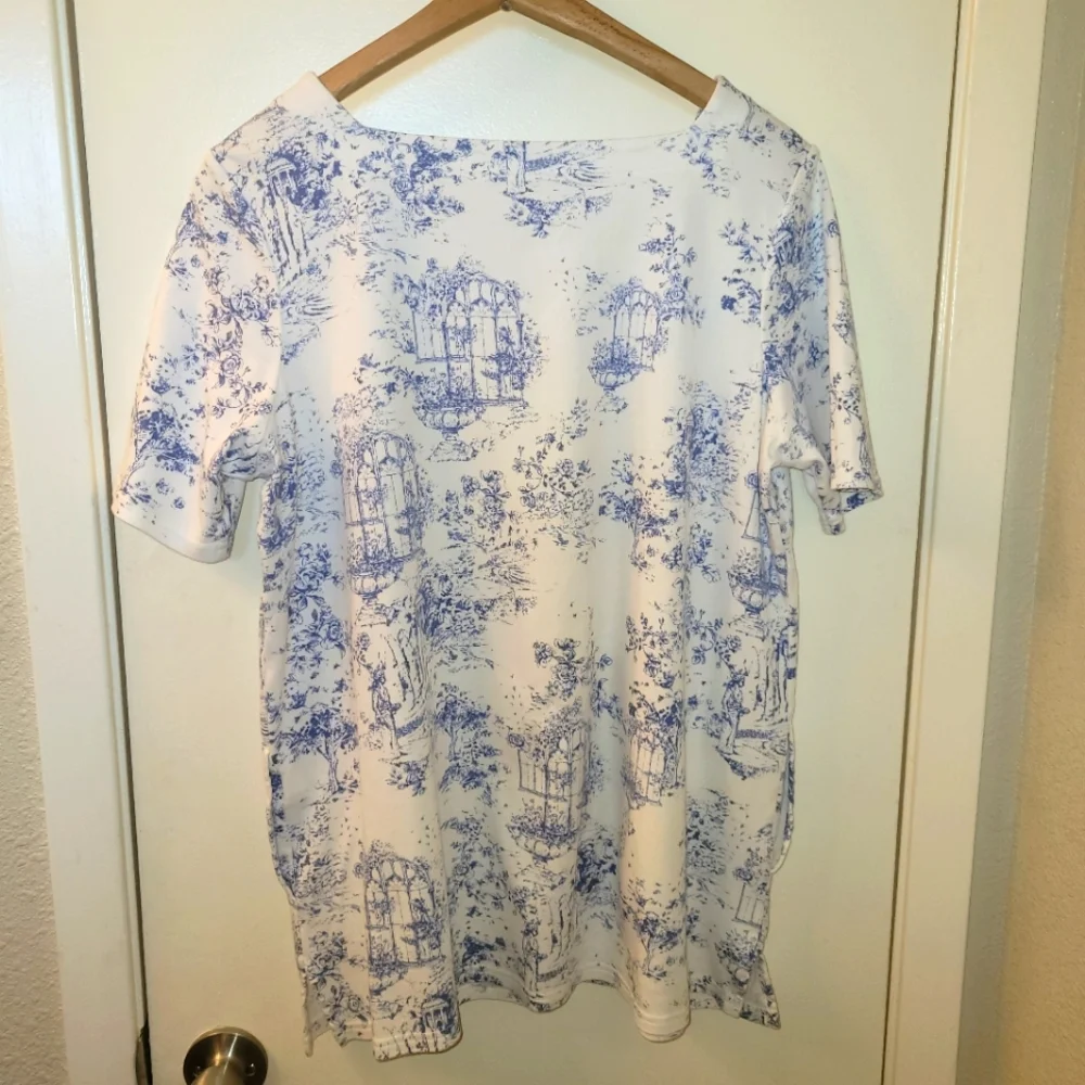 Chico's Floral Square-Neck Top - Picture 2 of 4